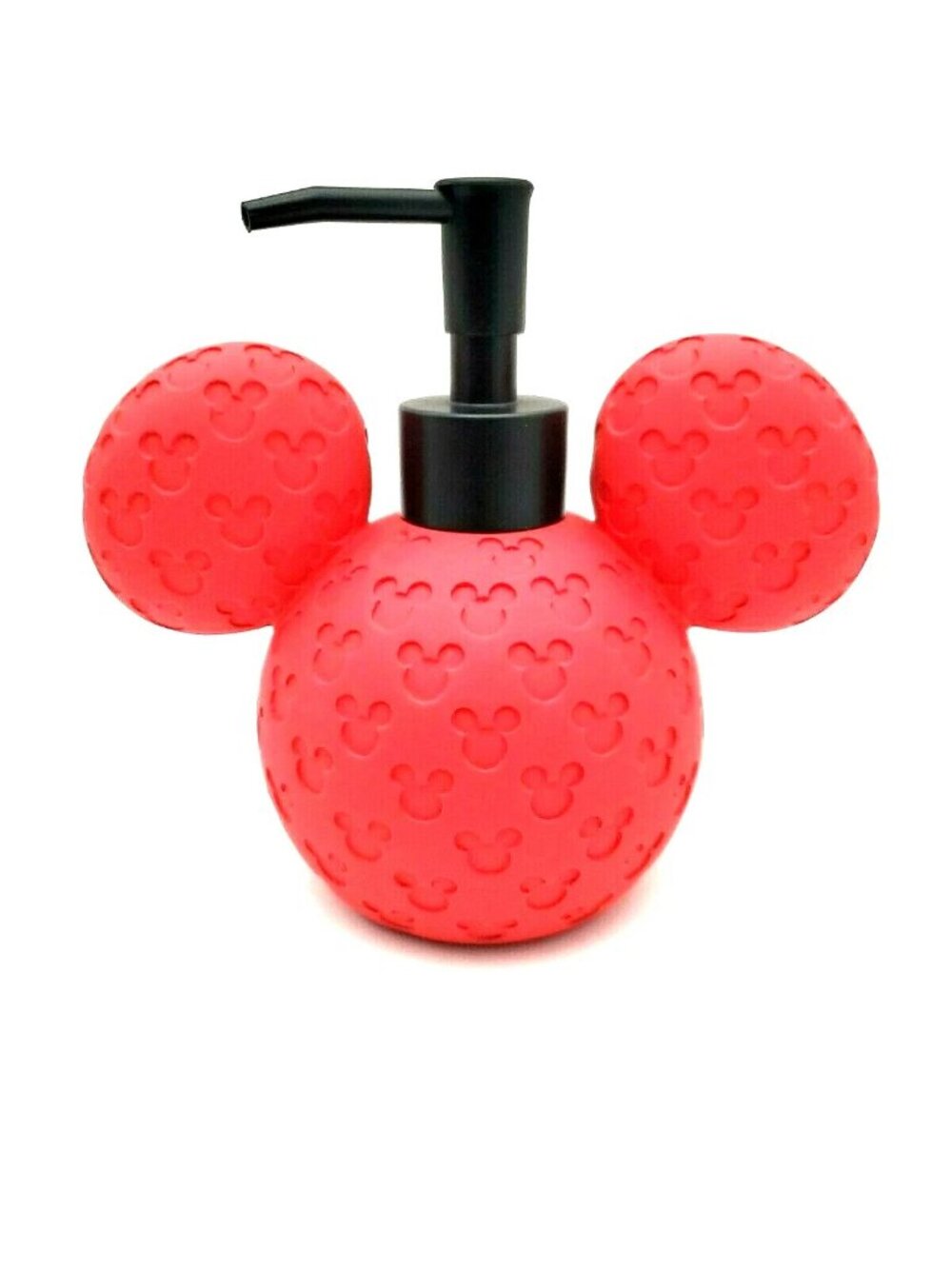 Disney Mickey, Minnie Mouse Red Logo 3D Resin Soap Dispenser, Black Pump
